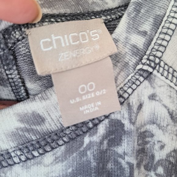 Chico"s Znergy womens gray absracr tie dye print stretchy shift dress.  Sz 00 - Picture 2 of 7